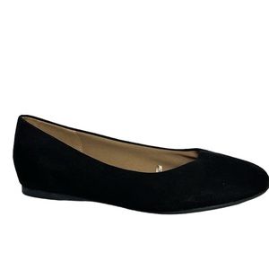 Lane Bryant Dream Suede Cloud Pointed-Toe Flat - Black Size 9W New